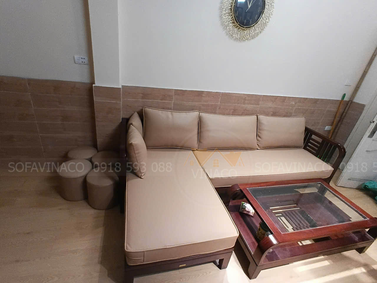 Nệm sofa gỗ ôm khít bộ ghế