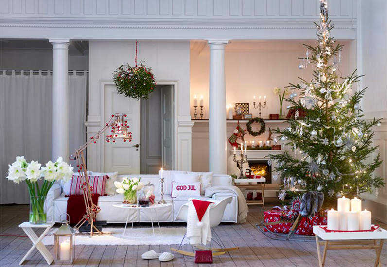 Thiết kế phòng khách cho mùa Giáng Sinh ấm áp