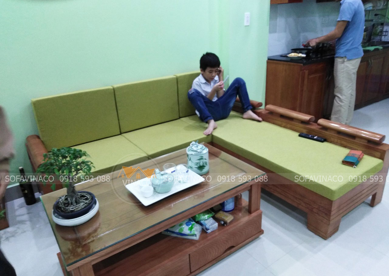 Làm đệm ghế sofa màu xanh lá tại Lê Đức Thọ, quận Gò vấp 