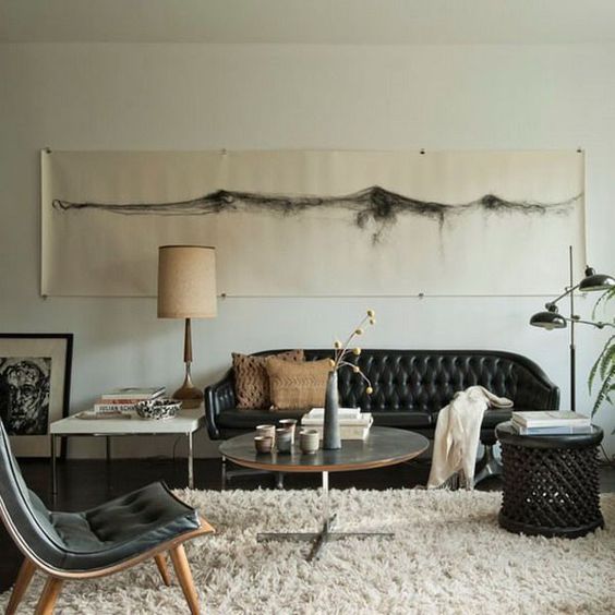 Cách trang trí phòng khách với bọc ghế sofa da màu đen Hà Nội