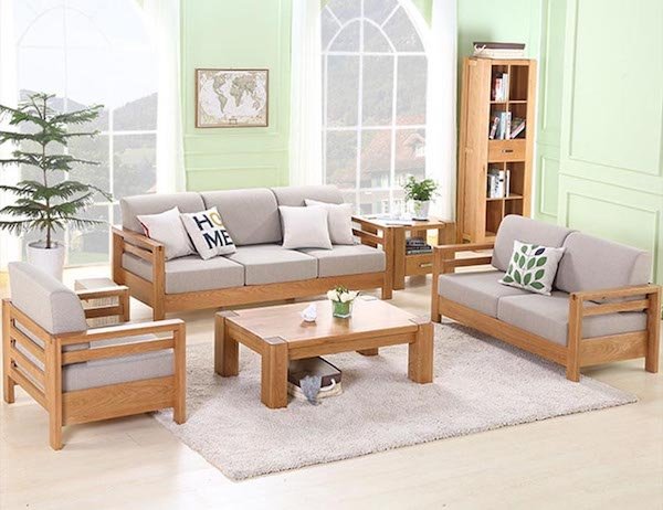 Biến hóa bàn ghế gỗ thành sofa gỗ vừa hiện đại vừa êm ái