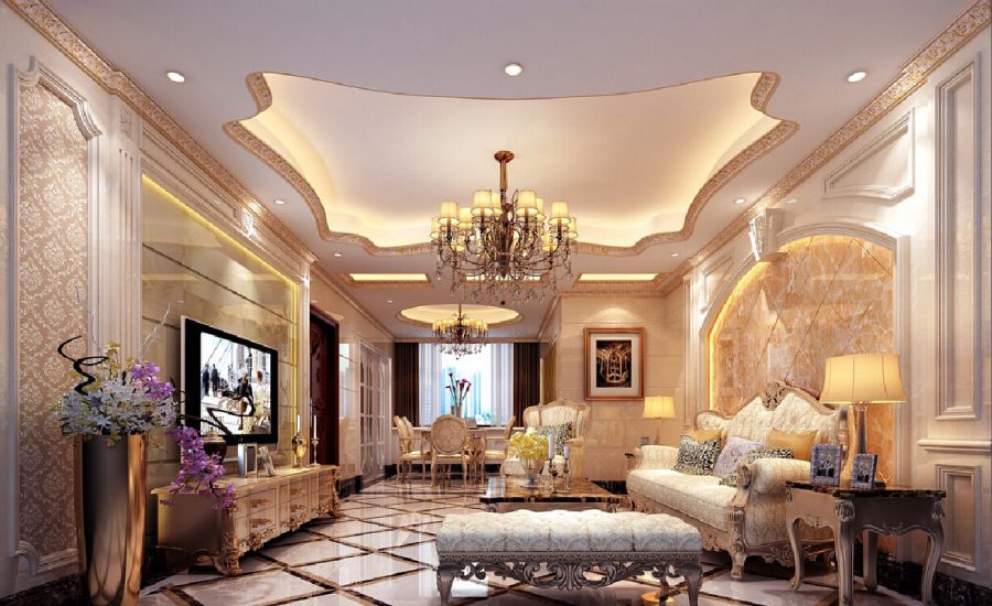 Thiết kế phòng khách theo phong cách Châu Âu cổ điển cực kỳ sang trọng và thời thượng