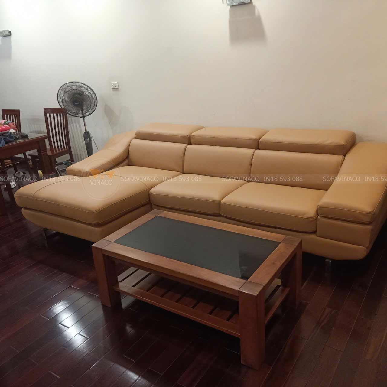 Bọc ghế sofa da Nadia tại nhà anh Tuấn - Láng Hạ