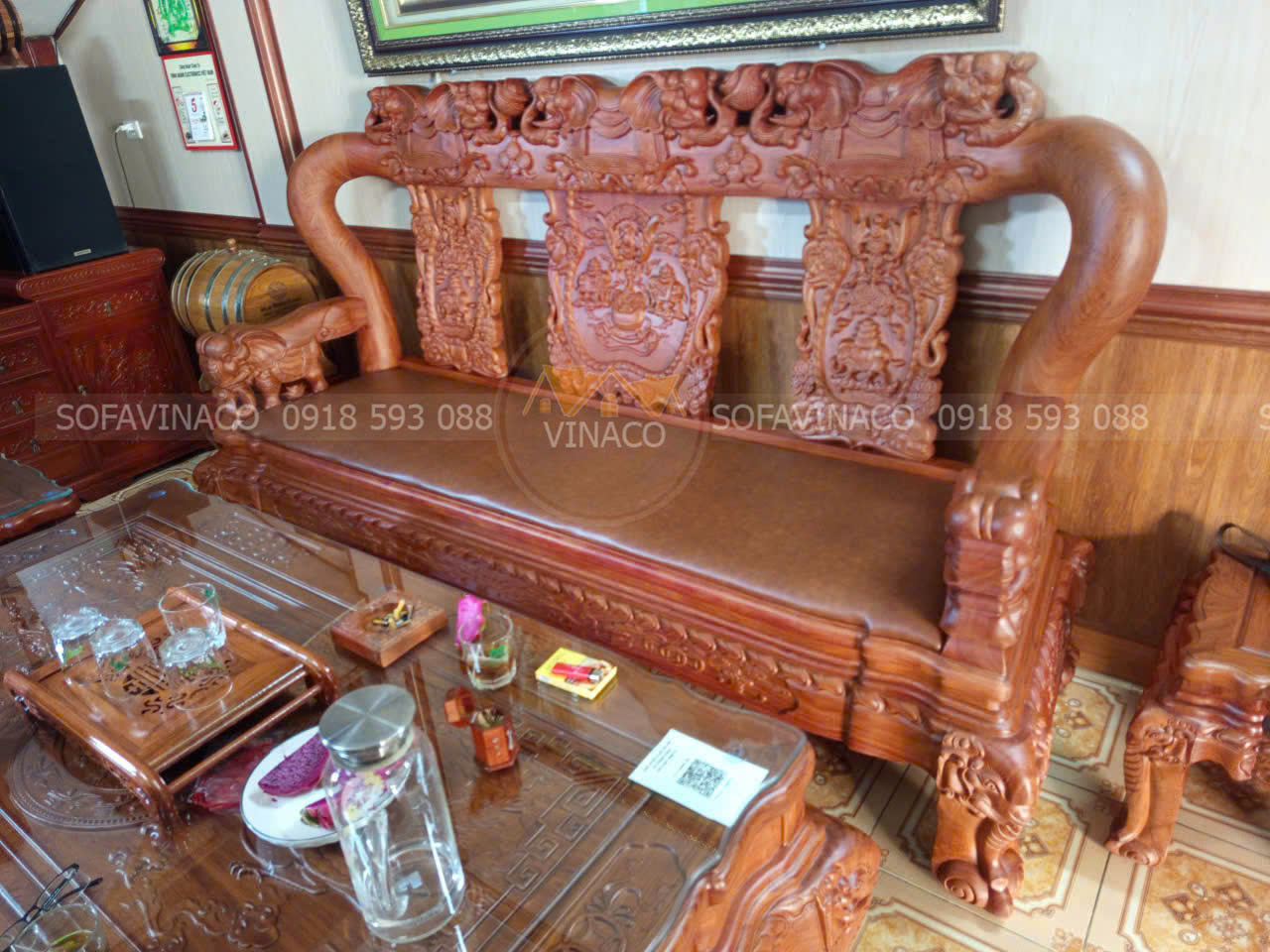 Hoàn Thành Bộ Đệm Ghế Gỗ Da Ở Đống Đa, Hà Nội