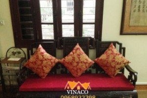 Đệm ghế gỗ phòng khách tại Vĩnh Tuy