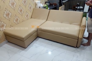 Bọc ghế sofa từ vải sang da cho bác Hưng tại Minh Khai