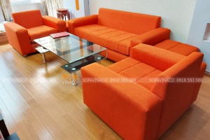 Bọc ghế sofa vải gam màu cam tại Xã Đàn, Hà Nội