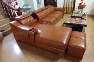 Bọc Lại Ghế Sofa Da P.Carola Cho Khách Tại Long Biên