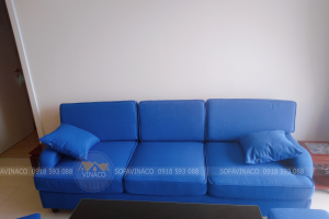 Bọc lại sofa cho khách tại Chung cư Komos