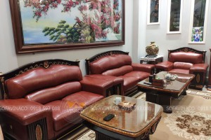Công trình bọc ghế sofa da của gia đình bác Minh ở đường Nguyễn Oanh, Gò vấp
