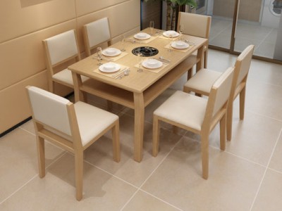Màn kết hợp của bàn ghế ăn với không gian nhà bếp thêm phần sang trọng