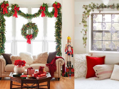 Bọc ghế sofa trắng đỏ tăng không khí ấm áp mùa Noel