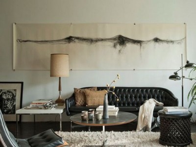 14 Cách trang trí phòng khách với ghế sofa da màu đen