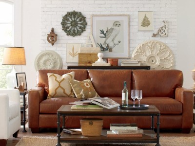 Cách trang trí sofa da phối hợp với không gian phòng khách