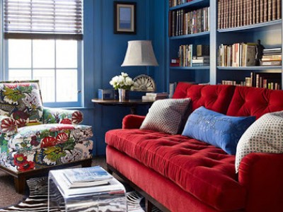Ghế sofa màu đỏ mang đậm chất sang trọng cho phòng khách
