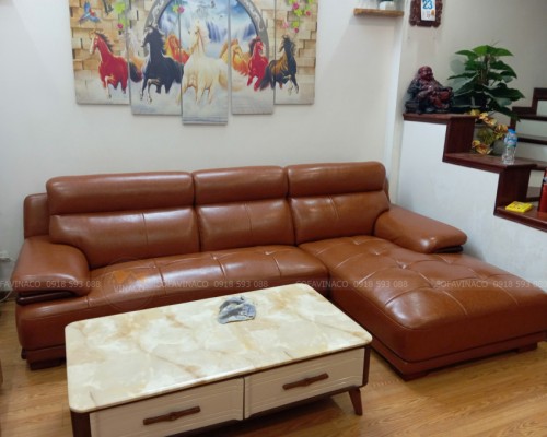 Bọc Ghế Sofa Da Chống Mực Cho Khách Hàng Tại Phạm Văn Đồng