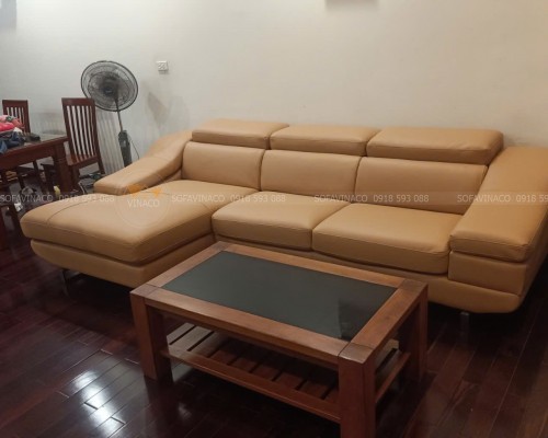 Bọc ghế sofa da Nadia tại nhà anh Tuấn - Láng Hạ