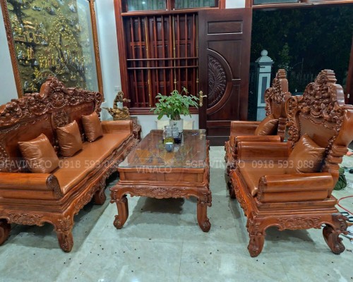 Hoàn thành bộ đệm ghế gỗ tại Mê Linh