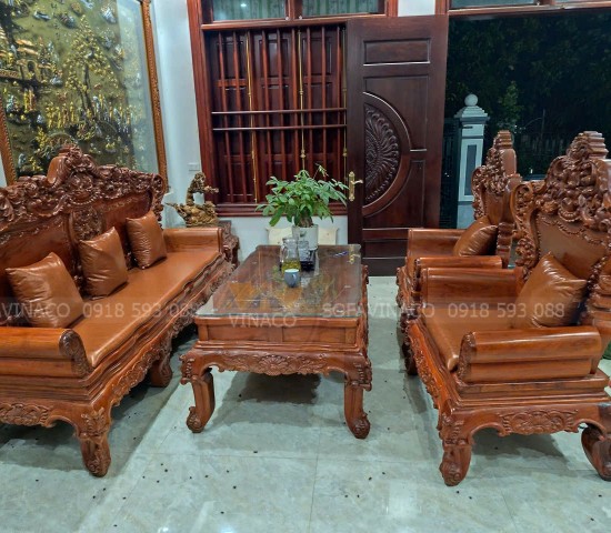 Hoàn thành bộ đệm ghế gỗ tại Mê Linh